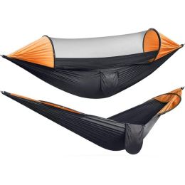 Folding Multi Use Swing Hammock For Outdoor Camping - Orange - Hammock