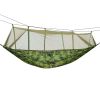 600lbs Load 2 Persons Hammock with Mosquito Net Outdoor Hiking Camping Hommock Portable Nylon Swing Hanging Bed - Camouflage
